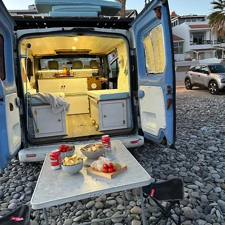 Campsite Camper Van Orange Crab Los Abrigos